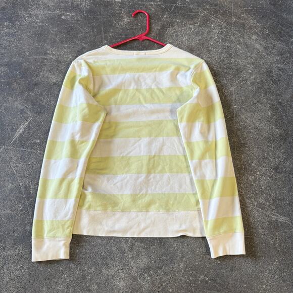 Vintage Gap Crewneck Sweater Womens L White Yellow Striped Y2K Preppy Stretch - Picture 4 of 8